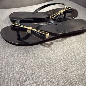 Melissa Black and Gold Sandals Sleek Minimalist Design